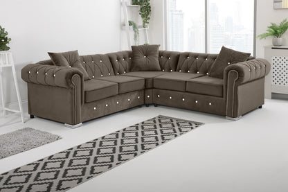 Olympia   Chesterfield With Dimond - Corner - Extra Cushions