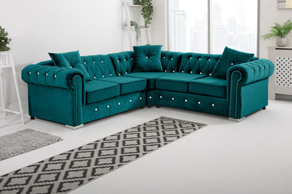 Olympia   Chesterfield With Dimond - Corner - Extra Cushions