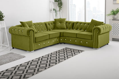 Olympia   Chesterfield With Dimond - Corner - Extra Cushions
