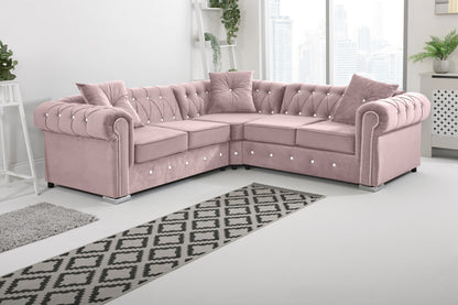 Olympia   Chesterfield With Dimond - Corner - Extra Cushions