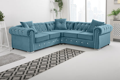 Olympia   Chesterfield With Dimond - Corner - Extra Cushions