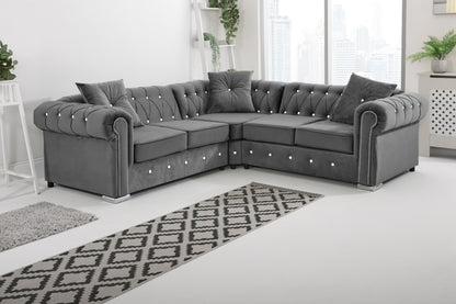Olympia   Chesterfield With Dimond - Corner - Extra Cushions