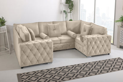 Milton U Shape 6 Seater - Plush Velvet Fullback