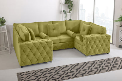 Milton U Shape 6 Seater - Plush Velvet Fullback