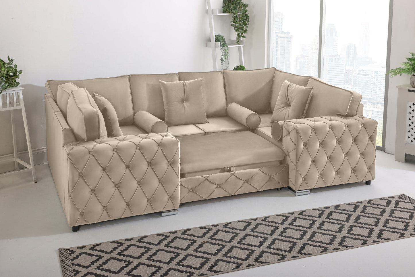 Milton U Shape Sofa Bed - Fullback