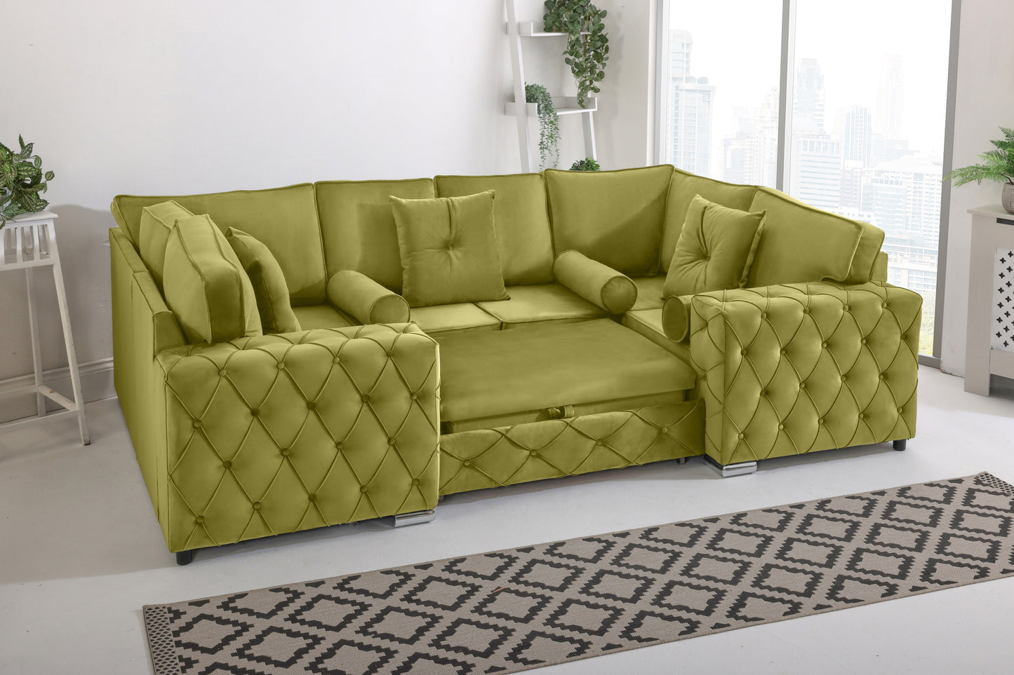 Milton U Shape Sofa Bed - Fullback