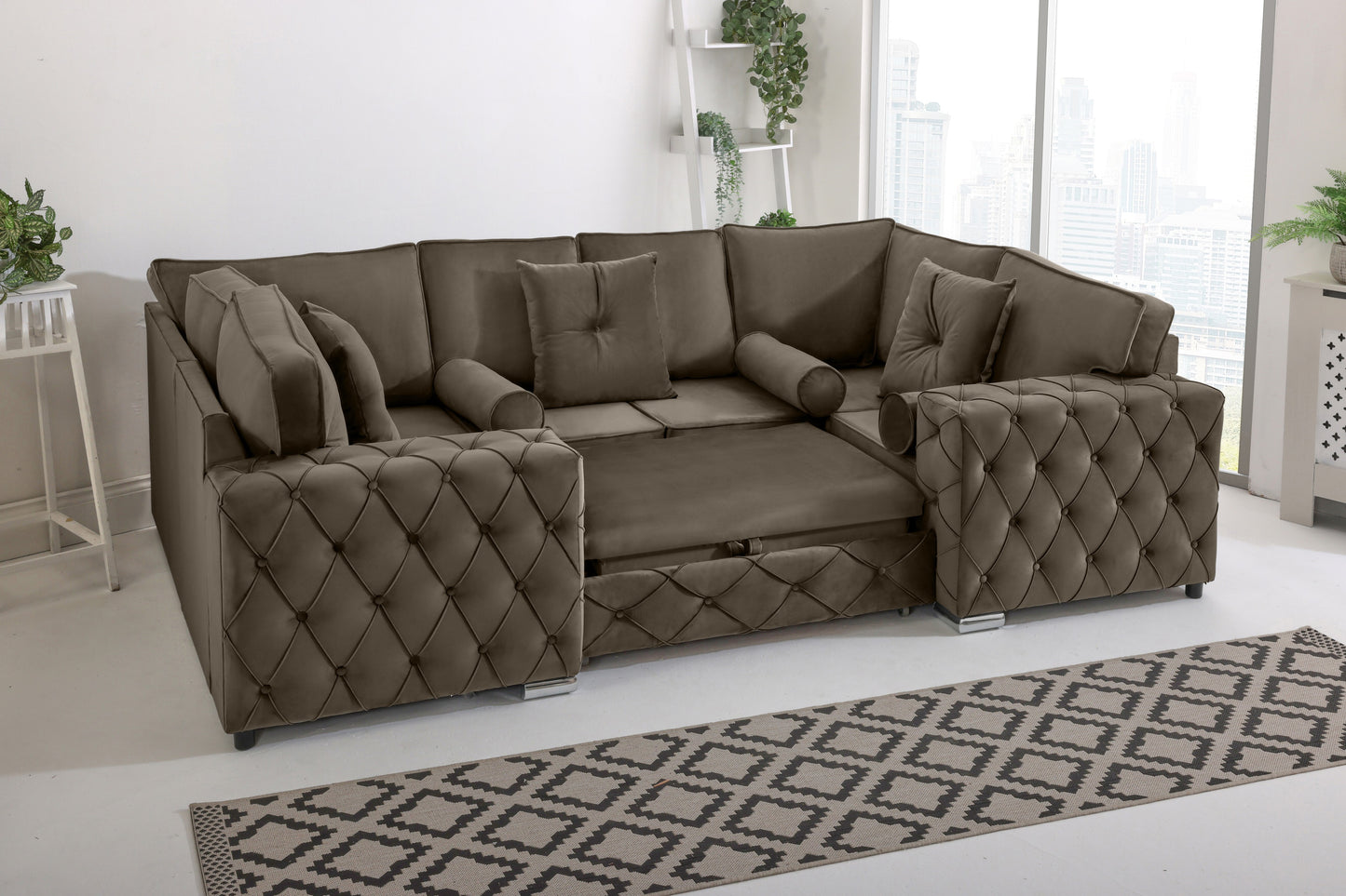 Milton U Shape Sofa Bed - Fullback