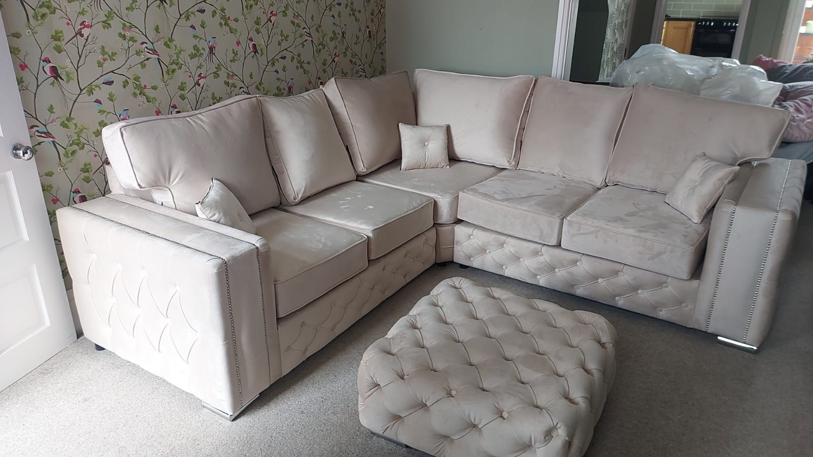 Shop Milano Corner Footstool Fullback Cream Sofa at Sofa World Live in Comfort Sofas on Finance Finance for Sofas