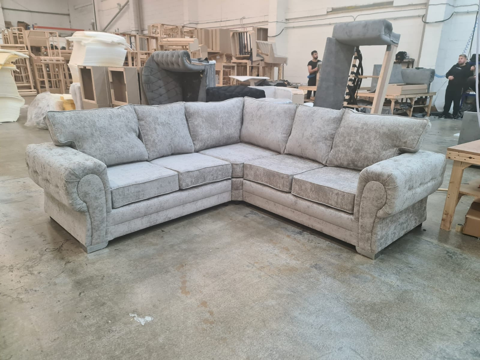 Shop Verona Corner Truffle Fullback Sofa at Sofa World Live in
