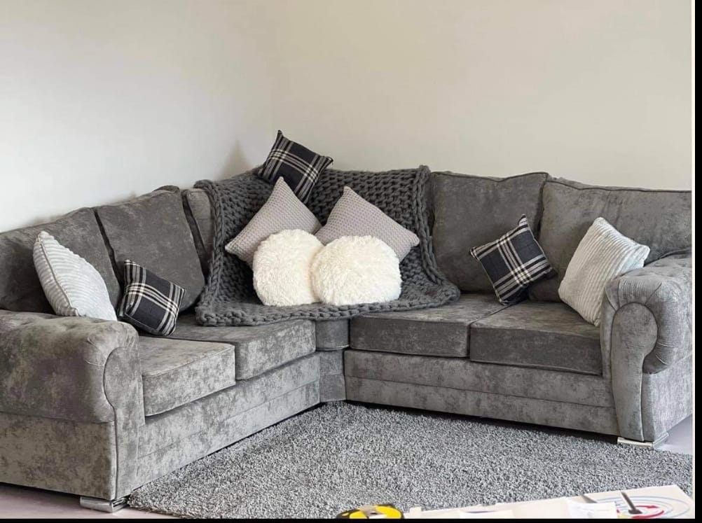 Grey full back corner sofa sales