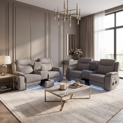 LuxeMotion Smart Recliner Sofa Set