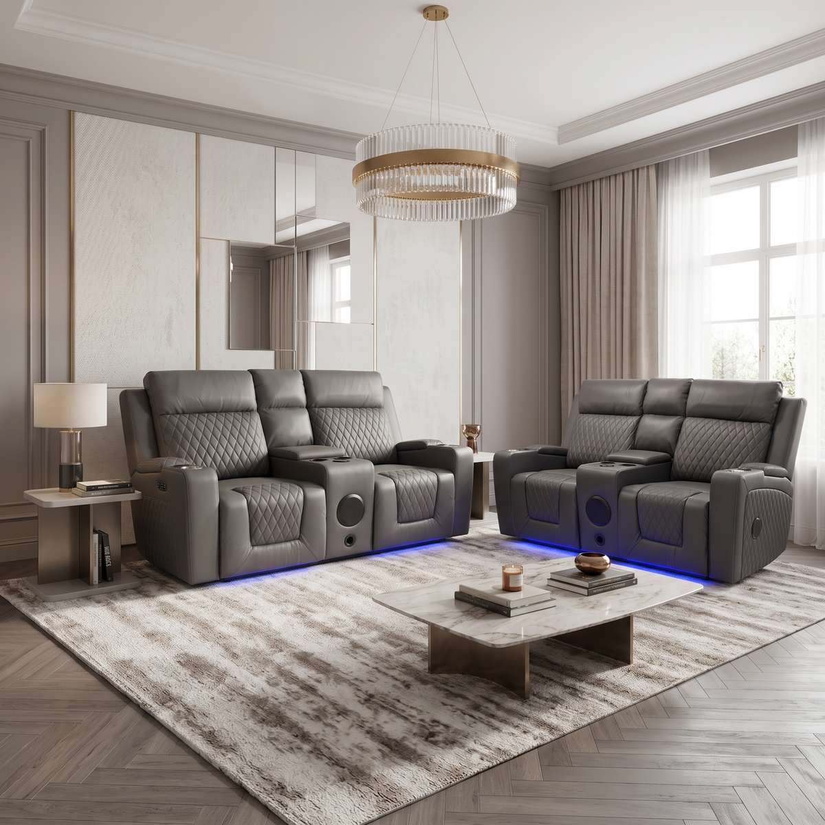 Valentino Smart Entertainment Recliner Sofa Set