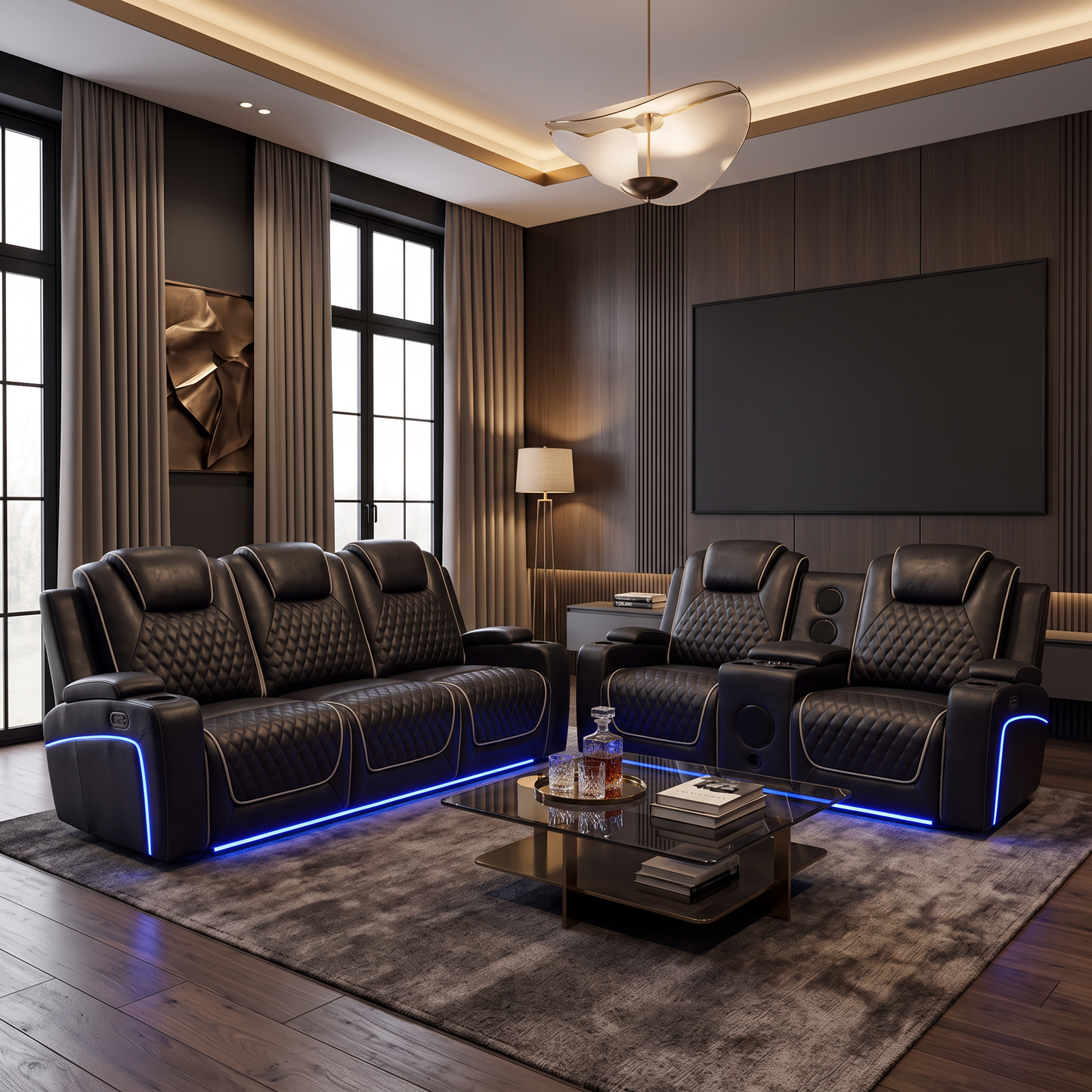 Infinity 3 + 2 Seater Electric Leather Recliner
