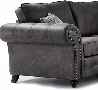 Hugo Black Bonded Leather 3 Seater Sofa