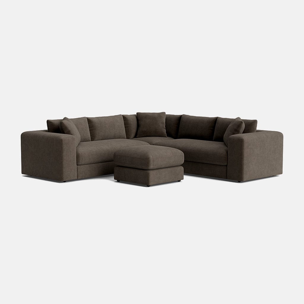 Niko Luxe Double Corner Sofa & Footstool Set