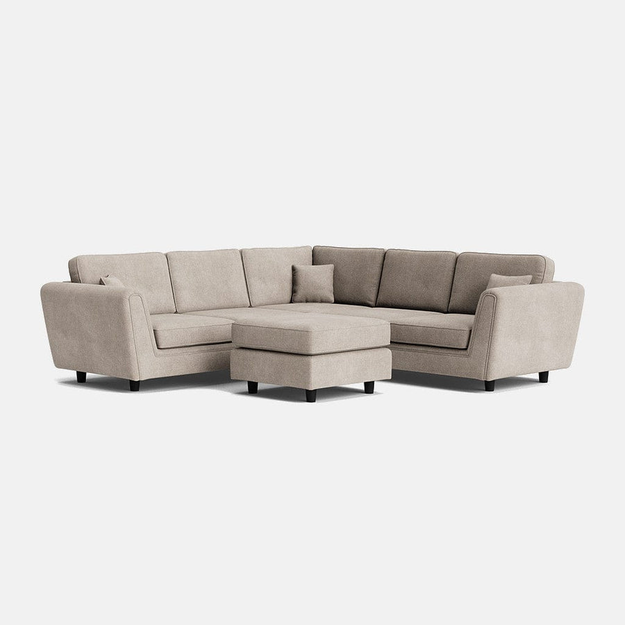 Ascot Highback Double Corner Sofa & Footstool Set