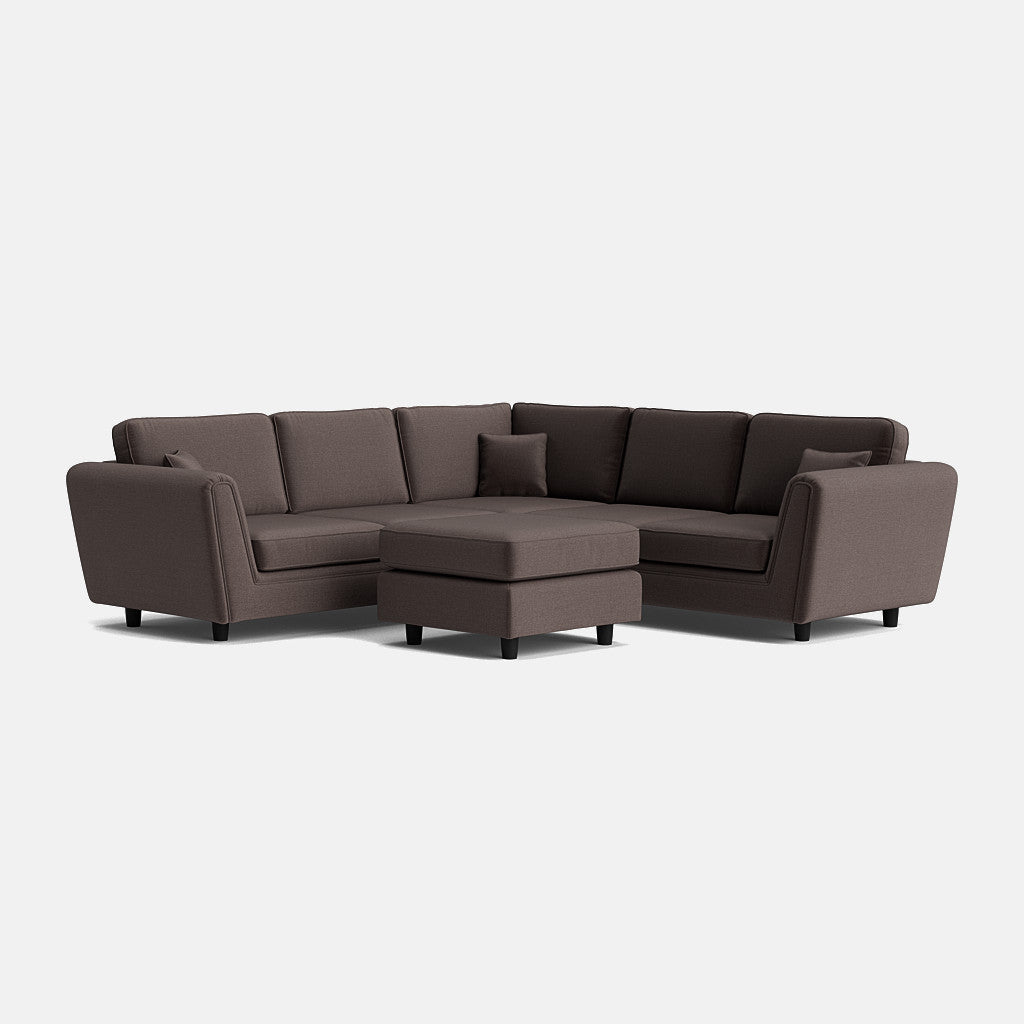 Ascot Highback Double Corner & Footstool Set